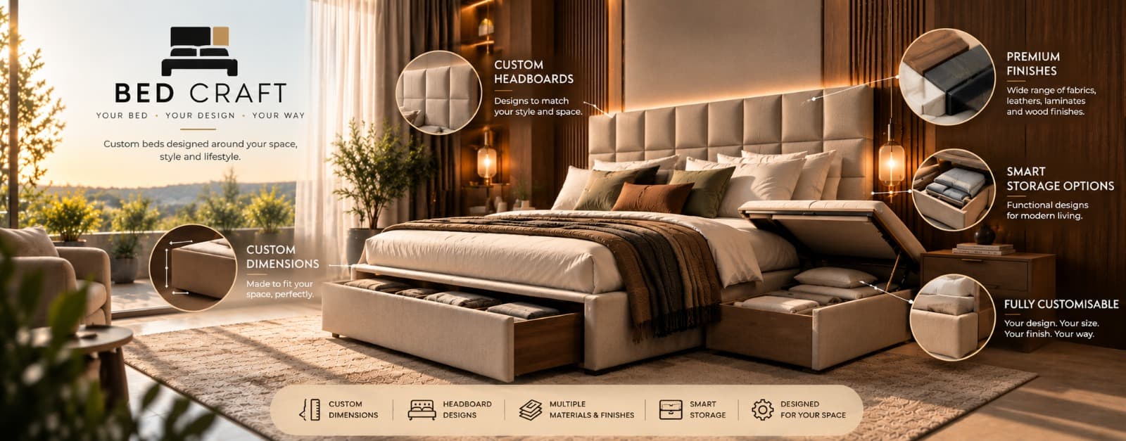 Master woodcraft joinery detail on BEDCRAFT solid wood bed